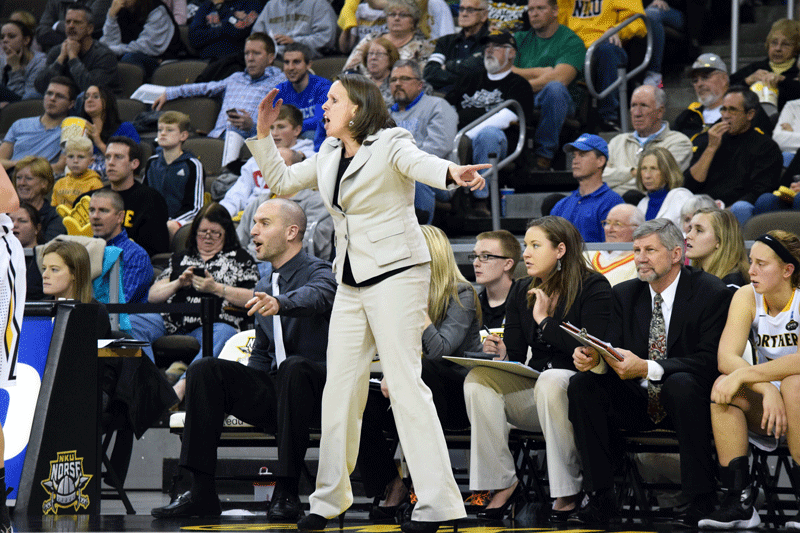 NKU+head+coach+Dawn+Plitzuweit+and+her+NKU+Norse+are+6-2+following+a+win+Saturday+against+IPFW.