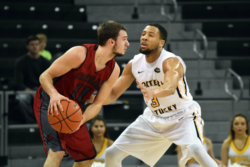 Tyler White (3) led NKU with 17 points, 8 assists, 6 rebounds and 4 steals in the Norse's loss to Cleveland State Saturday at BB&T Arena.