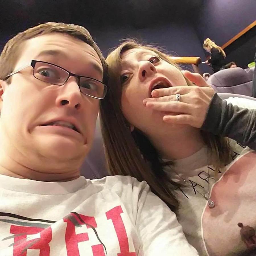 Nicole Childers and alum Branden Middendorf get ready for the movie's premiere. Star Wars: The Force Awakens broke box office records. 