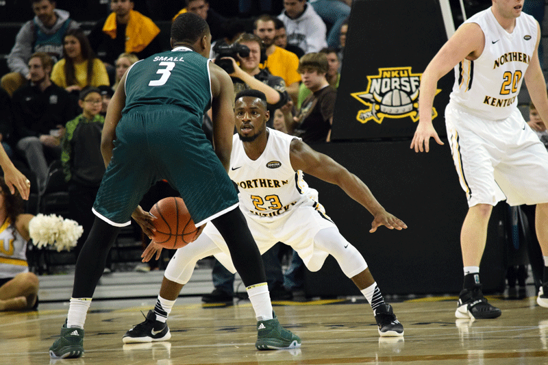 Tyler Johnson (23) led NKU with 9 points Thursday in NKUs loss to Valparaiso.