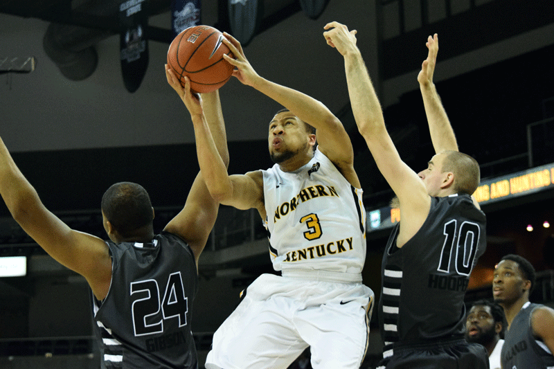 Tyler White (3) led NKU with 23 points in the Norses loss to Milwaukee in the first round of the Horizon League tournament.