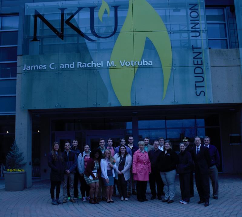 The safety walk was coordinated by the Student Government Association. Those pictured went on the main campus tour. 