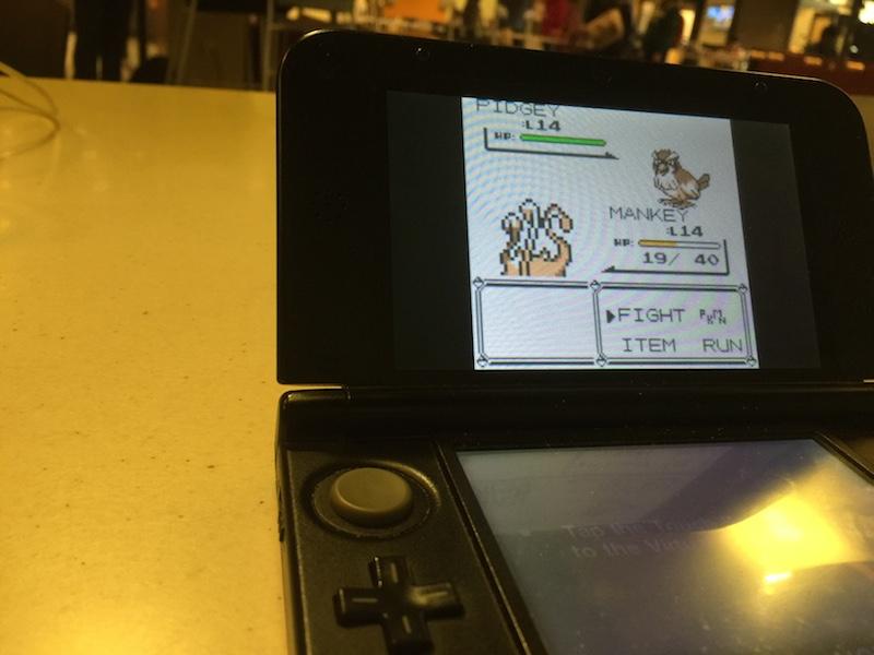 An+old+Pokemon+battle+takes+place+on+a+3DS.+The+retro+games+will+are+available+for+%2410.