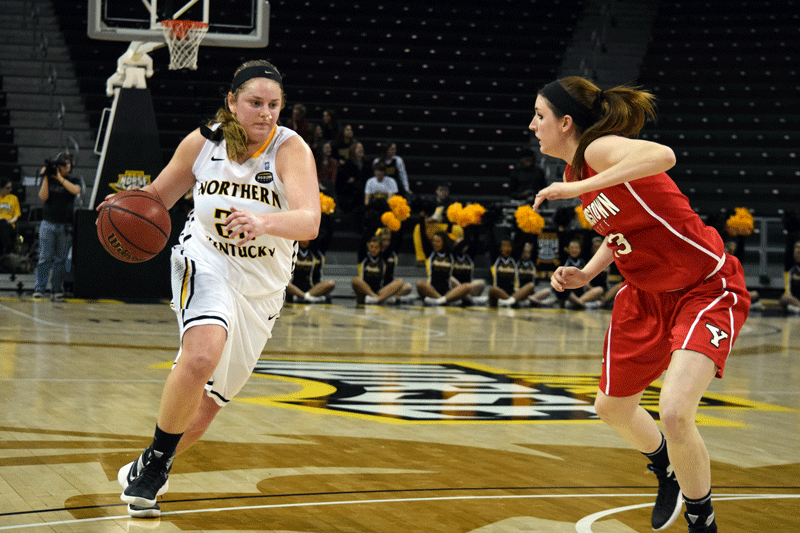 Kasey Uetrecht (23) had 15 points Thursday in NKUs win over Cleveland State in the Horizon League tournament.