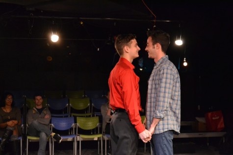 Colin Kissel, playing John and George Ivan, playing John's boyfriend rehearsing for