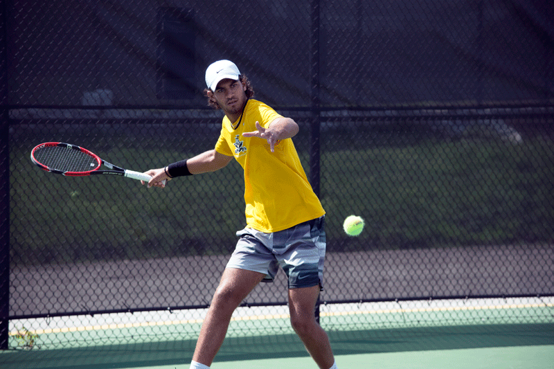 NKU mens tennis player Jody Maginley picked up a 6-3, 6-4 victory at second singles during Fridays Horizon League quarterfinals.