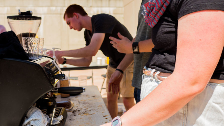 Vine and Branches, a campus ministry group, partnered with Common Ground and LBGTQ services to provide a safe place away from the protest. The group served iced coffee and a positive atmosphere. 