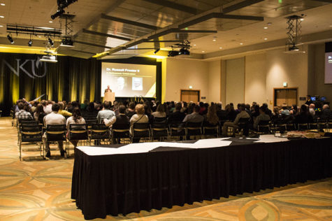 Hundreds came out on April 22 to bid farewell to Dr. Russell Proctor who is retiring after 25 years at NKU.