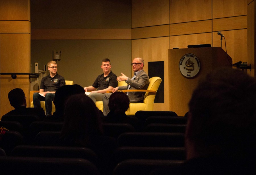 Jim Obergefell speaks during NKU Pride Week. Obergefell notes that the fight is not over.