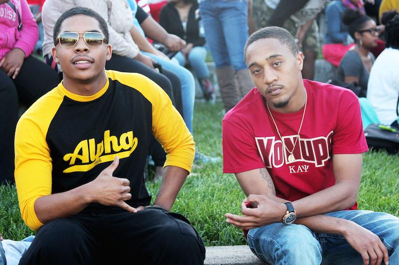  Alpha Psi Alpha and Kappa Alpha Psi Fraternity members represent their organizations before the show beings.