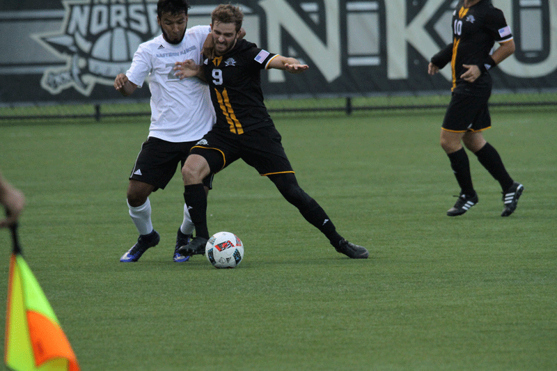 Forward Jacob Cunningham and the Norse lost 2-0 to Evansville