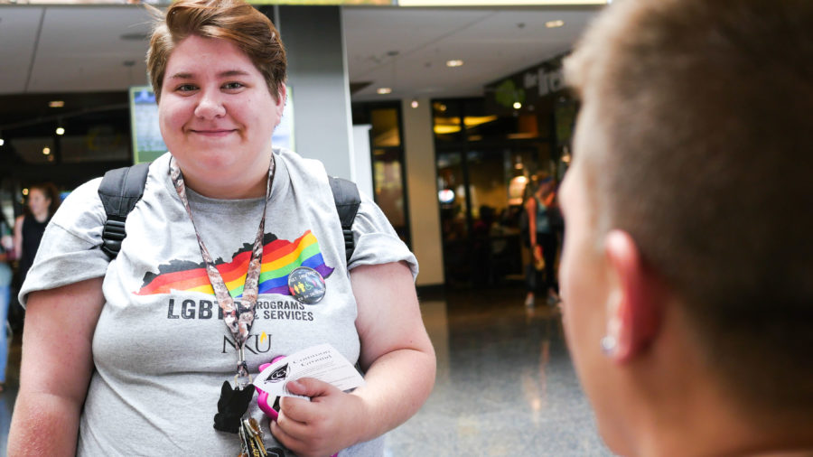 LGBTQ services provide support to everyone in the community. This student is feeling the love. 
