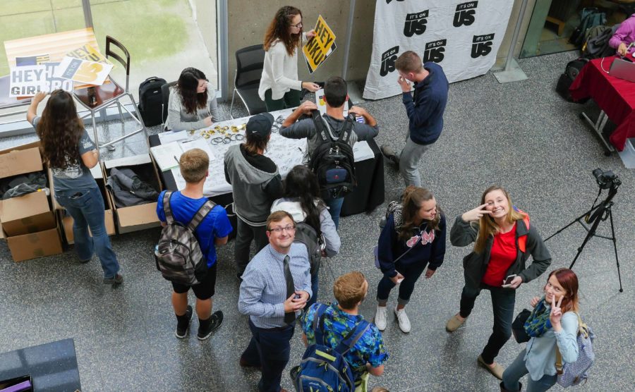 Students Use Its On Us photo booth during their 2016 campaign. The 2017 campaign wrapped up last week. 