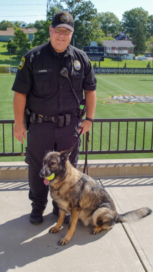 The German Shepard has been serving campus for three and half years. Arritt has seen NKU through three different police chiefs. 