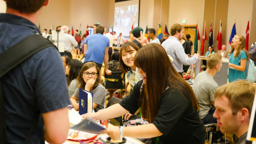 The fair included majors and programs from across campus. Study abroad allows students to receive college credit for classes taken out of the country. 