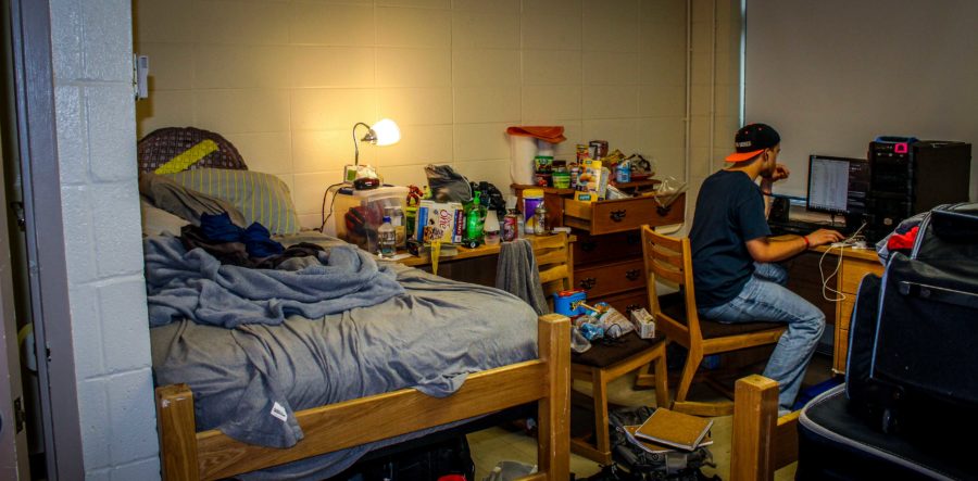 Three residents were displaced into Callahan Hall from Woodcrest Apartments after a flash flood.  