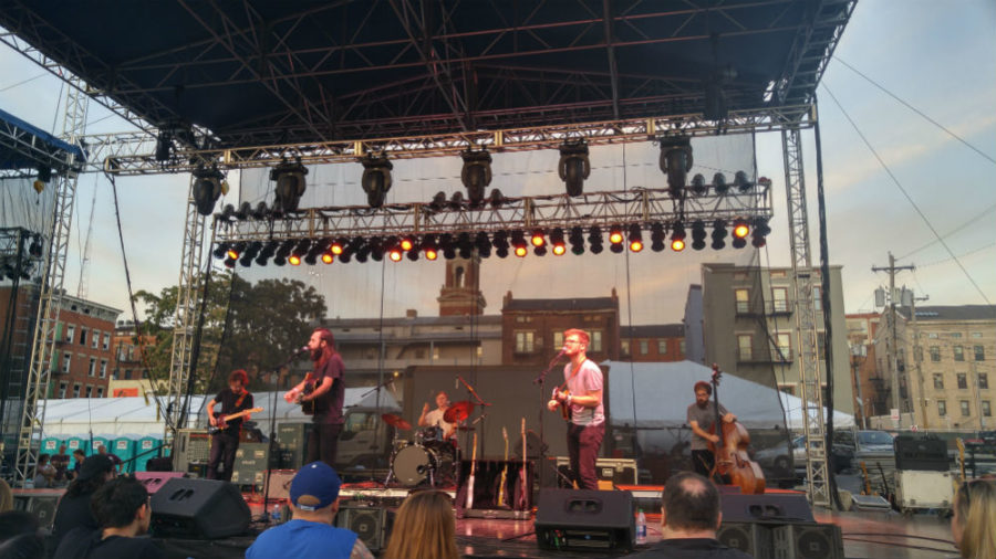 Folk rockers Cereus Bright combine many different sounds into their modern indie musical performance on the YMCA stage at MidPoint Music Festival this year. 