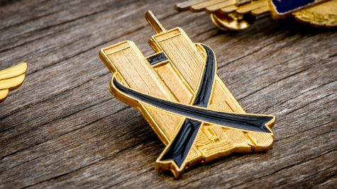 Harris wore this 9/11 pin everyday following the attacks to honor those who lost their lives that day.