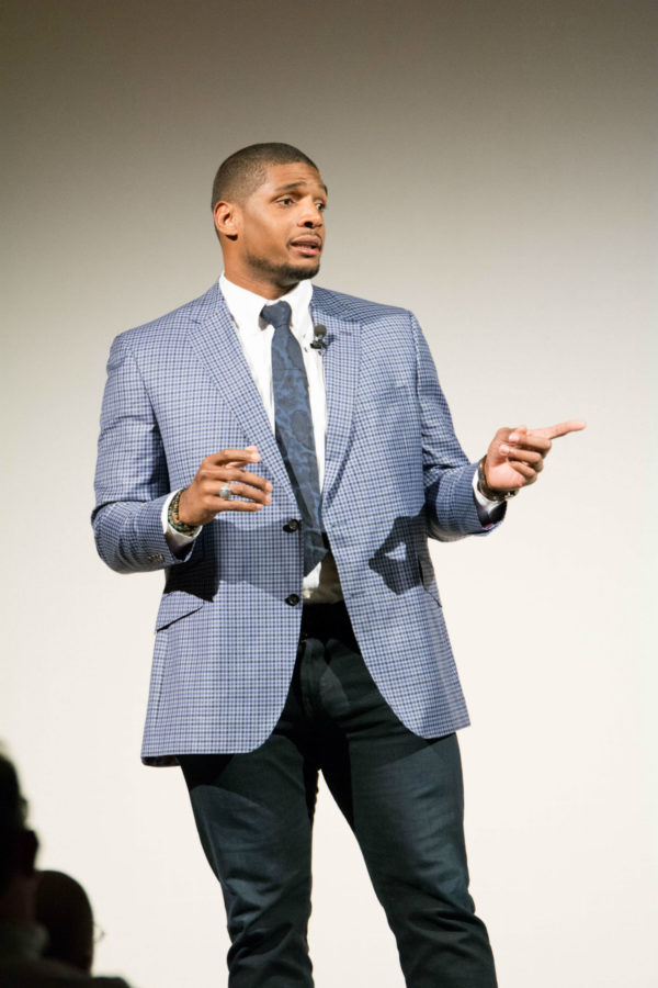 LGBTQ History Month kicks off with keynote speaker Michael Sam, the first openly gay man drafted into the NFL and any major American sport. 