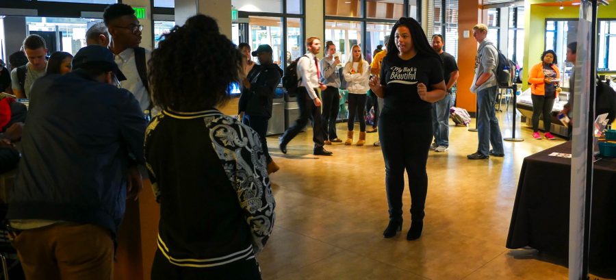 Spoken word, in Andrew's word, is the best way to express yourself. Tiara Atwater lent her own spoken word performance to the demonstration. 