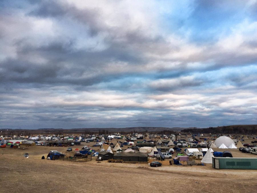 Tents and shelters are dropped wherever there is space at Oceti Sakowin. 