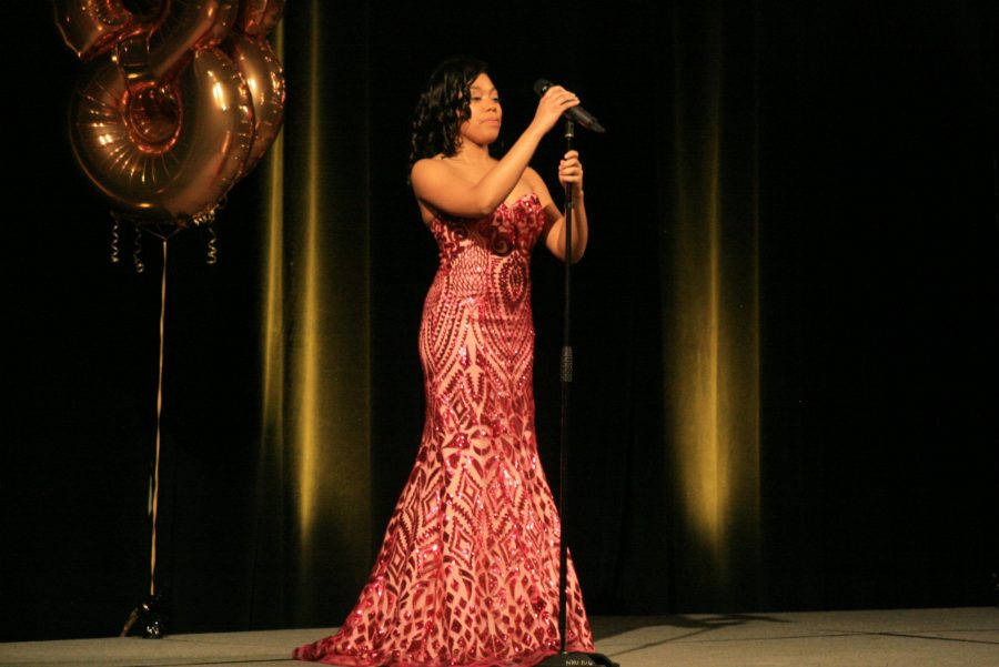 Contestant 1, Tamera Camp, Evening Gown. 