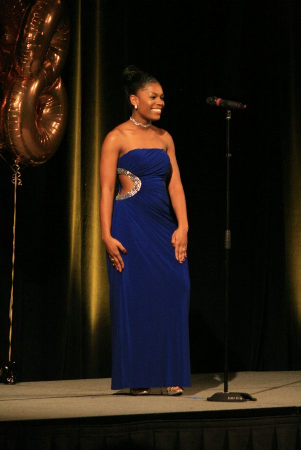 Contestant 4, Destinee Jones, Evening Gown. 