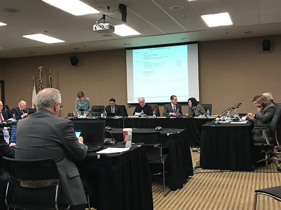 The Board of Regents met to discuss a range of topics, including a dip in enrollment rates, sabbatical leave and introducing a new secretary to the board. 