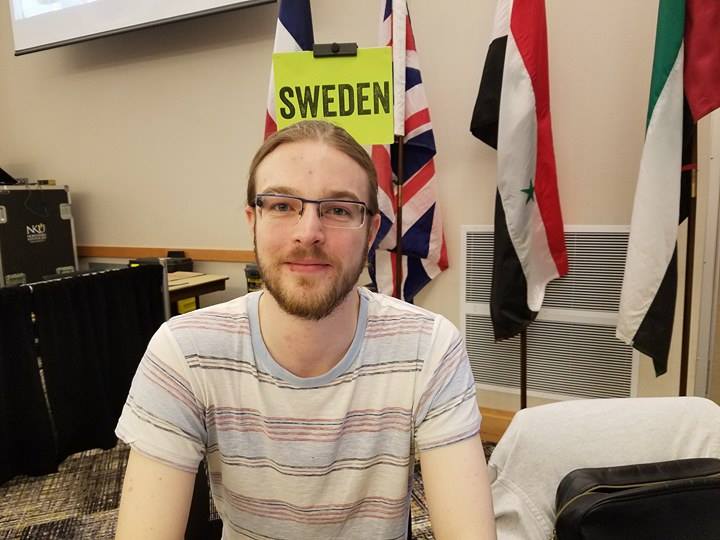 Daniel Kjellberg, student volunteer for Study Abroad Fair, encourages everyone to experience different cultures. 