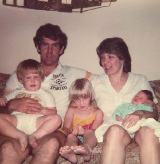 Basalyga sits with his wife Linda and three kids, Ryan, Lindsay and Courtney