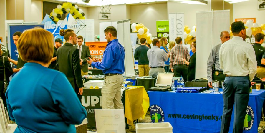 Students filled the Student Union Ballroom at the Career Expo.
