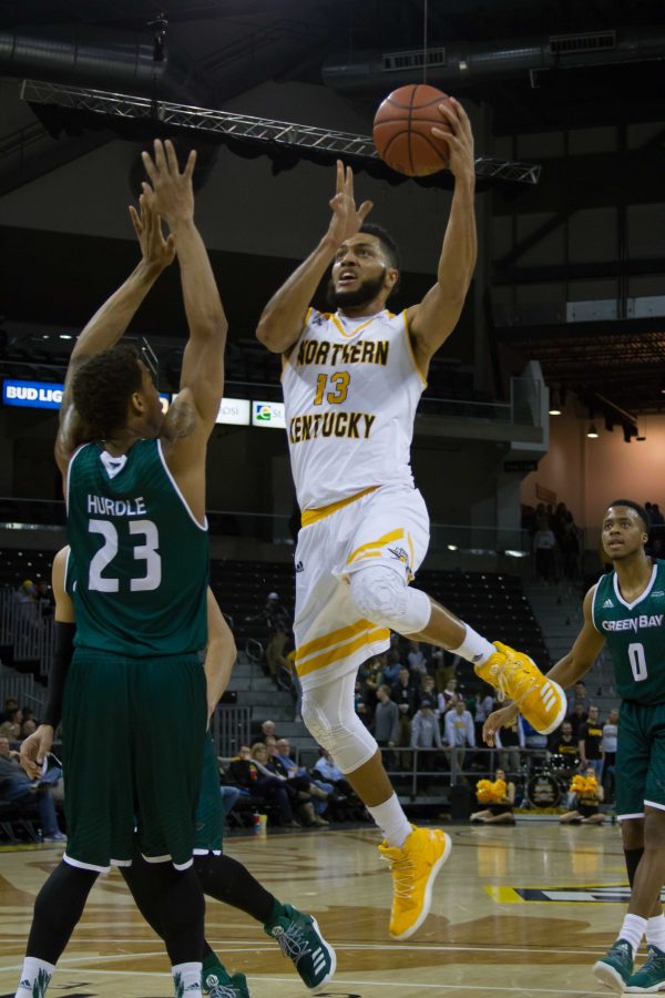 NKU's Brennan Gillis (13) had 10 points and four rebounds Thursday in NKU's win over Green Bay.