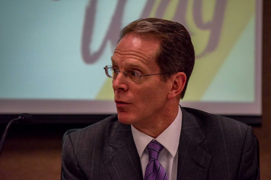 President Geoffrey Mearns during Tuesdays Board of Regents meeting.