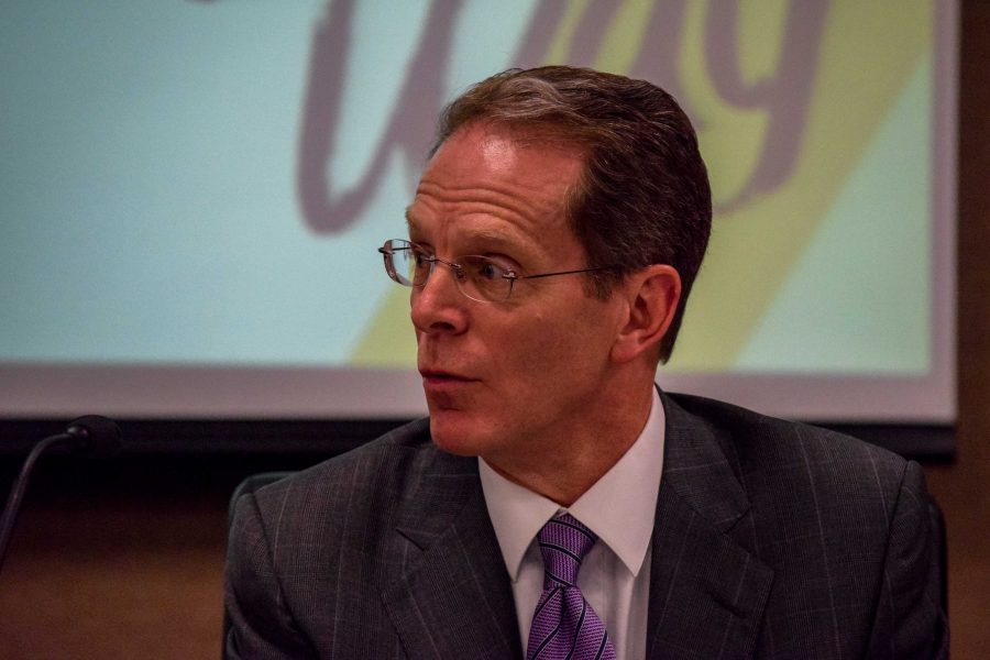 President Geoffrey Mearns during Tuesday's Board of Regents meeting.