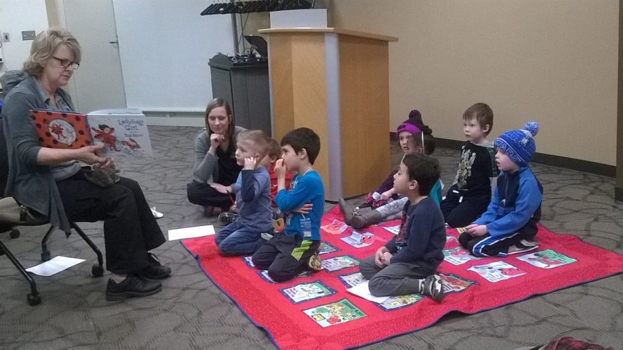 Story Time in the Library was created to foster a love for literacy. To make reading interactive, the volunteers use puppets and activities along with reading 