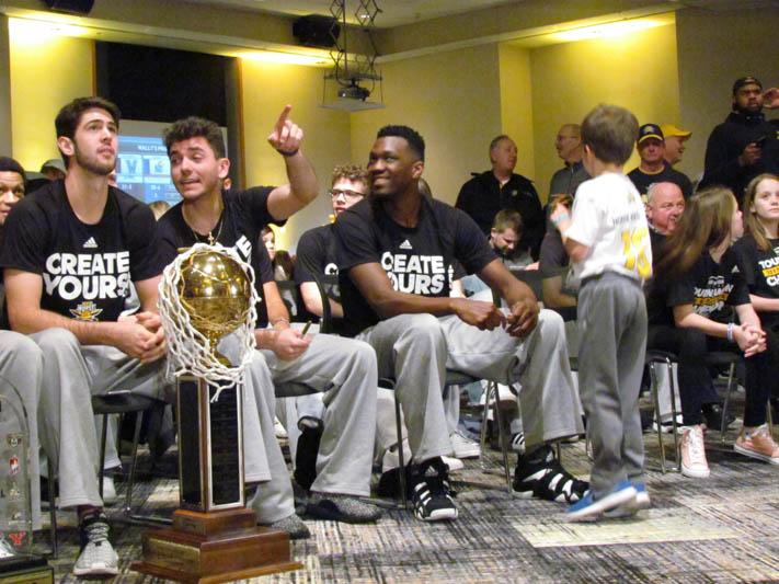 The Norse anxiously watch the selection show as they wait for their name to be called.