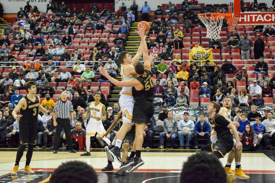 Drew McDonald hit this jumper in the lane with 42.3 seconds left Tuesday to put NKU up 56-51. The Norse defeated Milwaukee 59-53 to win the Horizon League championship.