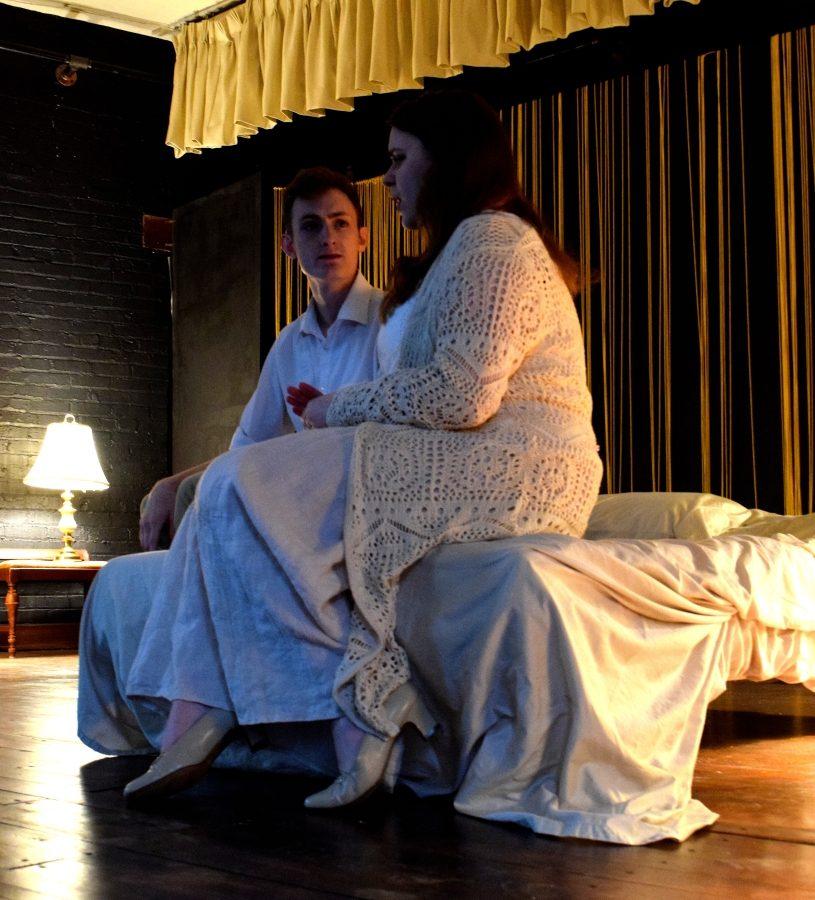 Zoe Brooks-Jeffers, who plays Jane #3, acts out a scene with Kyle Reihmer. Both are students at NKU. 