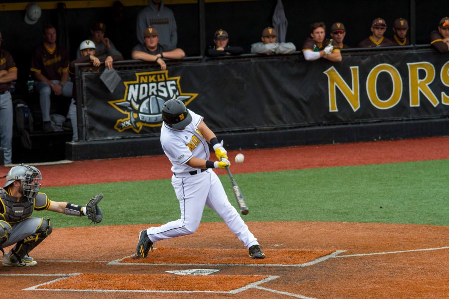 Chad Roberts swings at an inside pitch in the a victory over Valparaiso