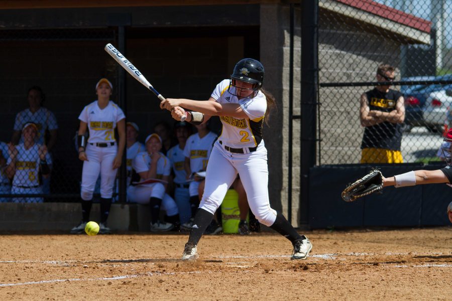 Ava Lawson connects on a pitch against Youngstown State