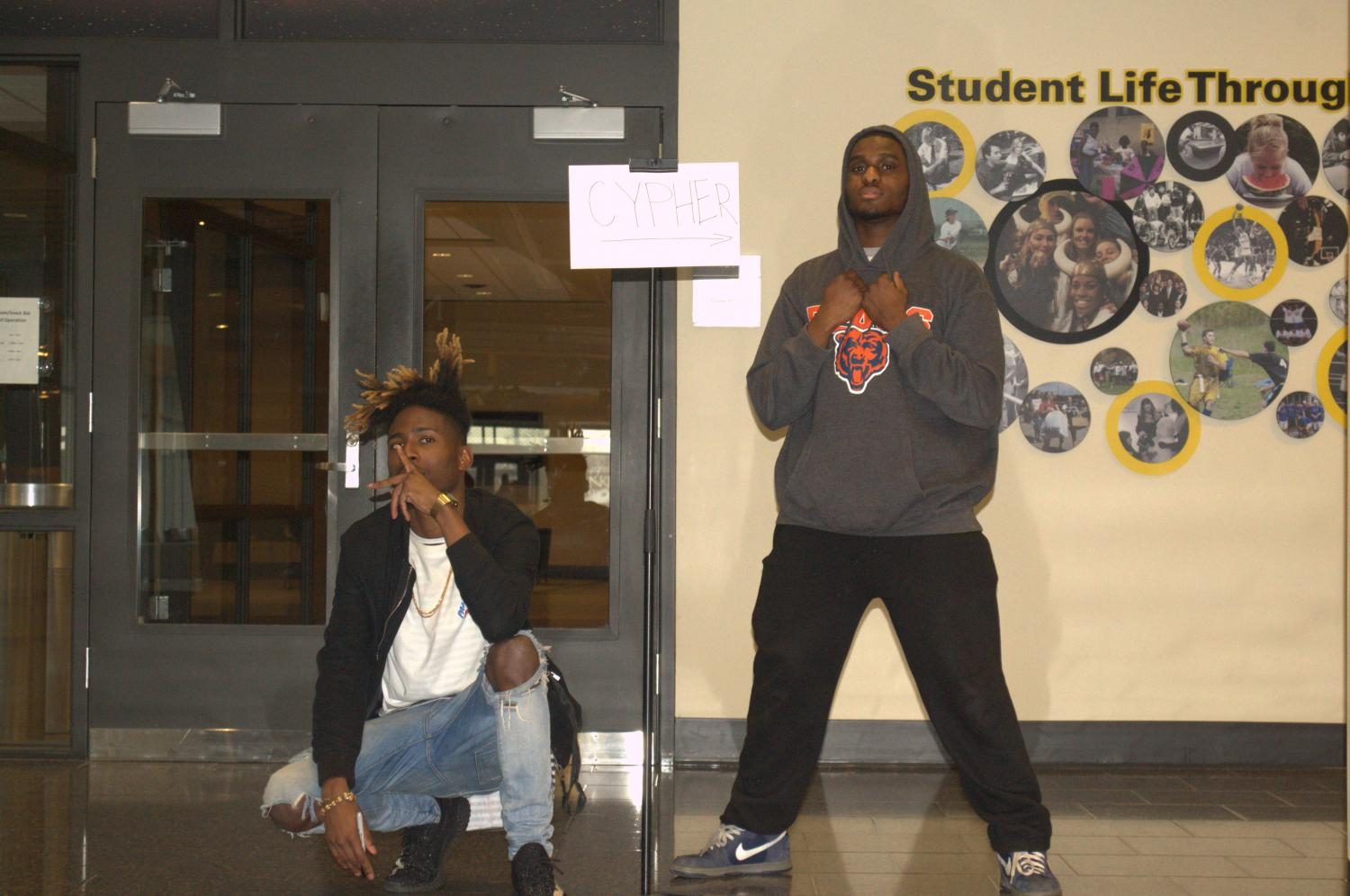 TJ Rosewood and Malik Washington started cypher events at NKU, where lyricists can take turns improvising as beats play in the background.  