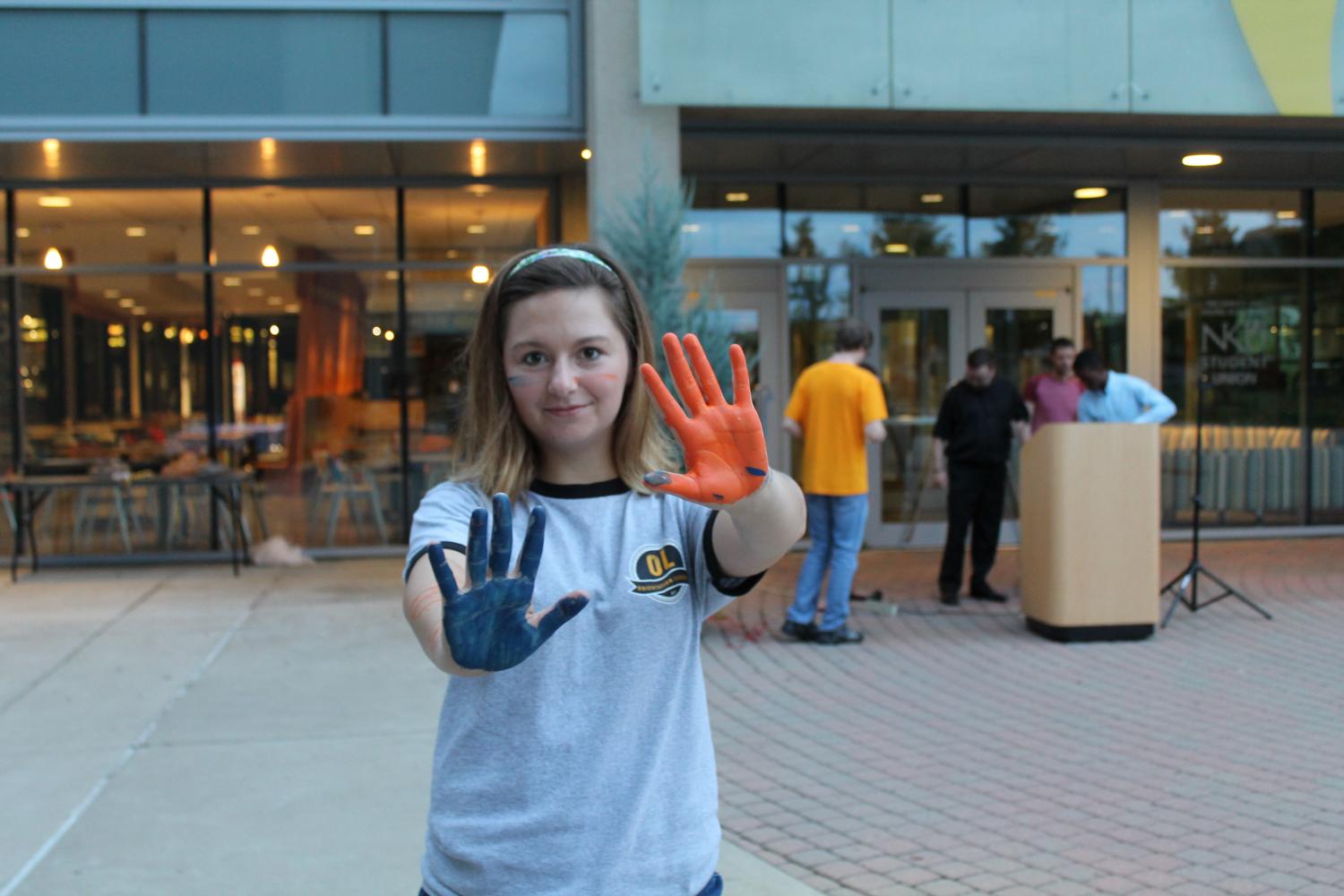 Hannah Edelen, PR Chair for SGA, said that this wasnt about us, but rather about UVA and what they went through--hence the colors. 