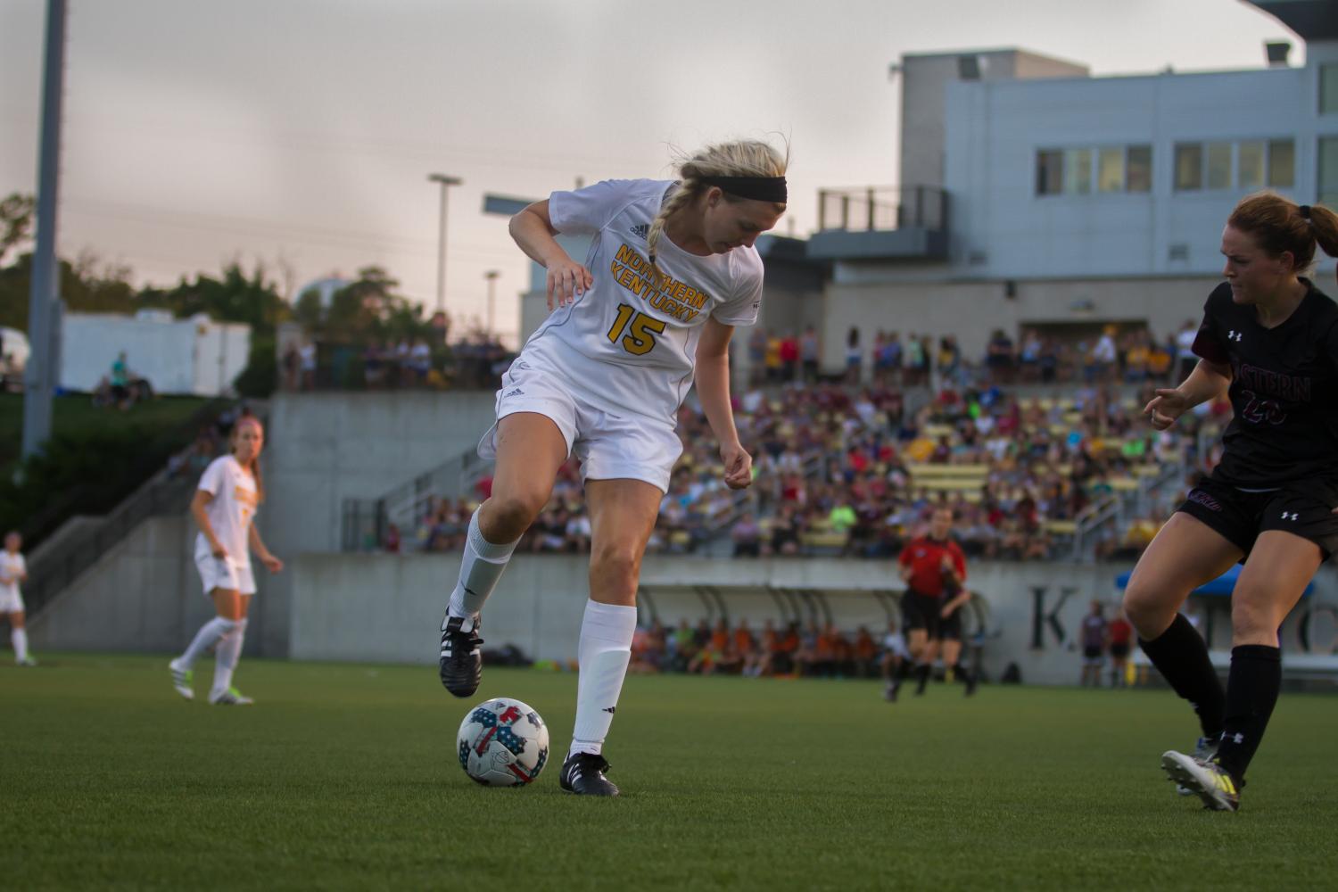 Kailey Ivins got the start in the midfield for the Norse against EKU