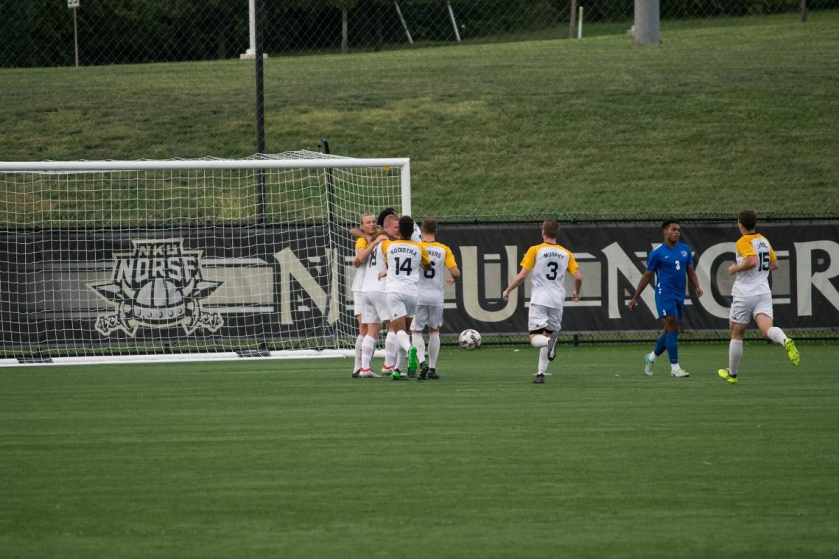 The Norse celebrate Tom Sucheckis first half goal against Memphis