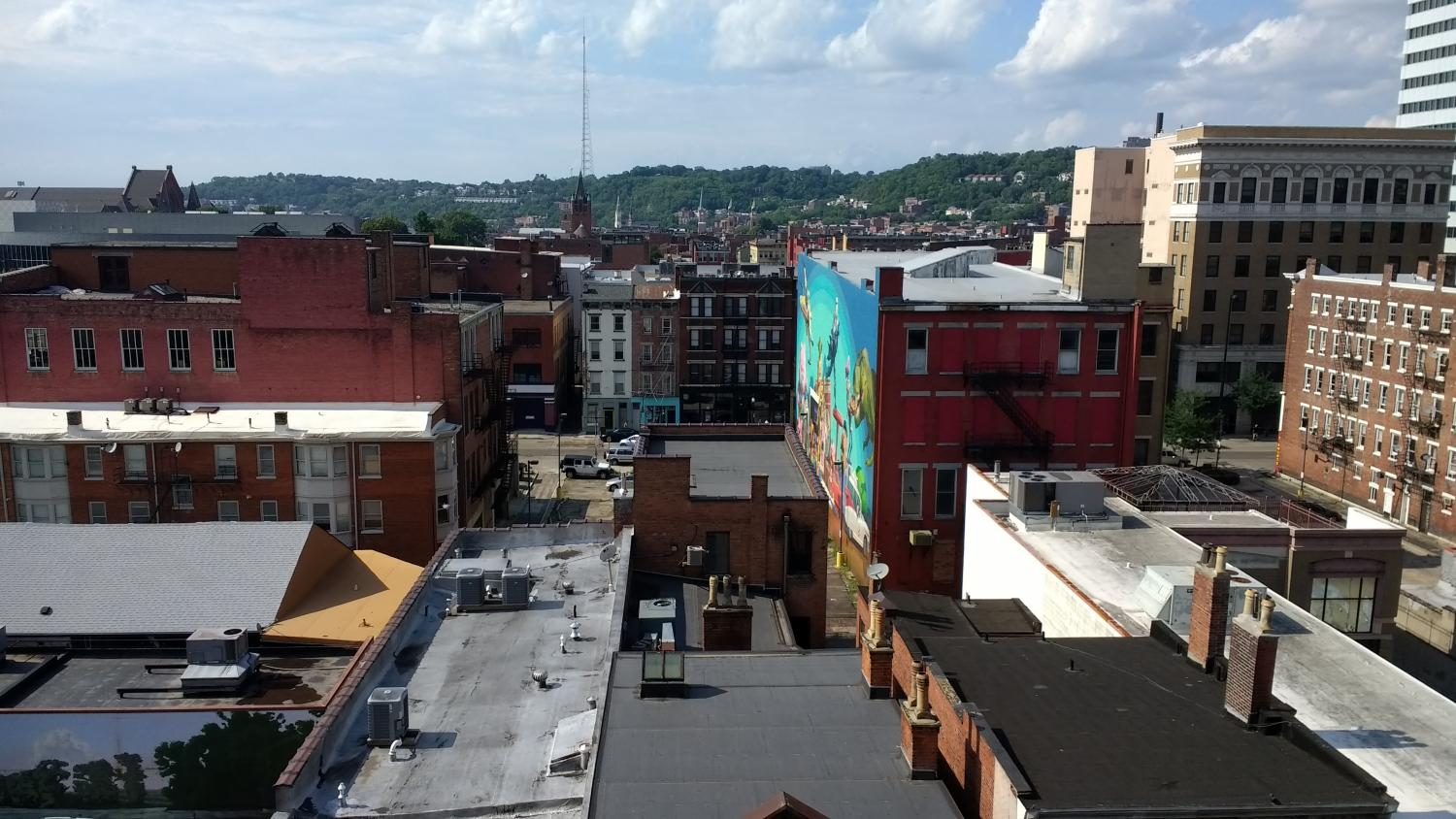 The rooftops of downtown Cincinnati.