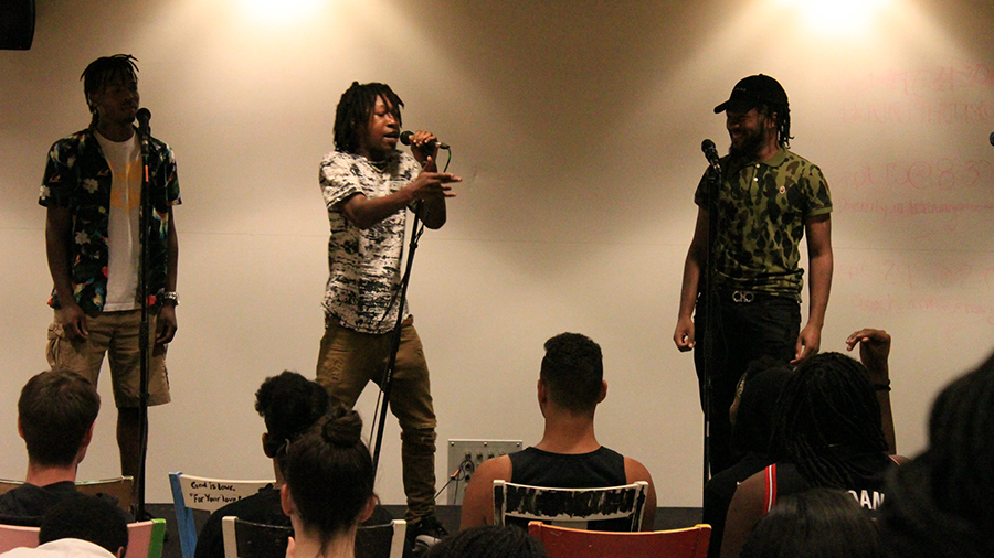 About 10 rappers graced the stage in the Student Union for the hip hop cypher.