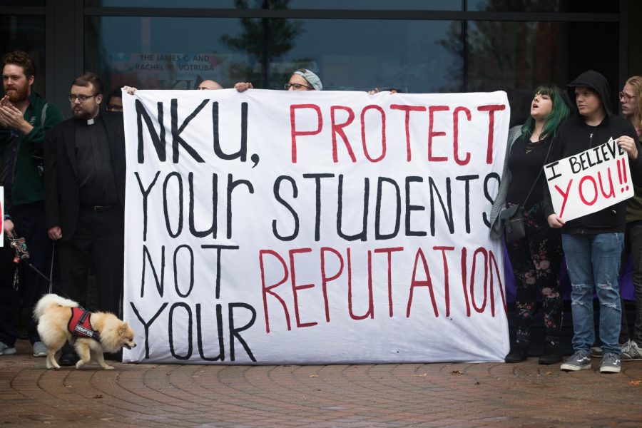 Students gathered at the "Hold that Weight" rally, which was meant to provide a space for survivors of sexual assault. 