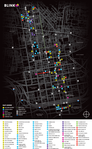 In total, 35 art and installations were displayed over 22 blocks in Downtown and Over-the-Rhine. 