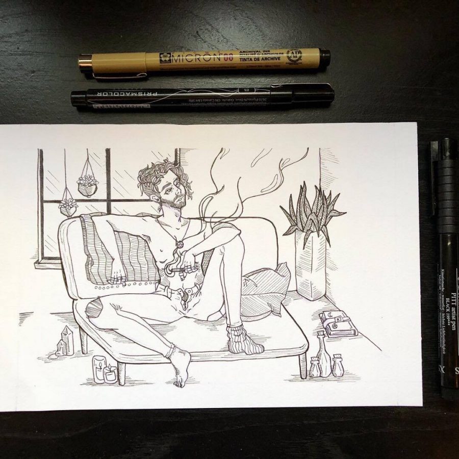 It's not often she draws men, Marisa Kyle said. She was proud of the end result. 