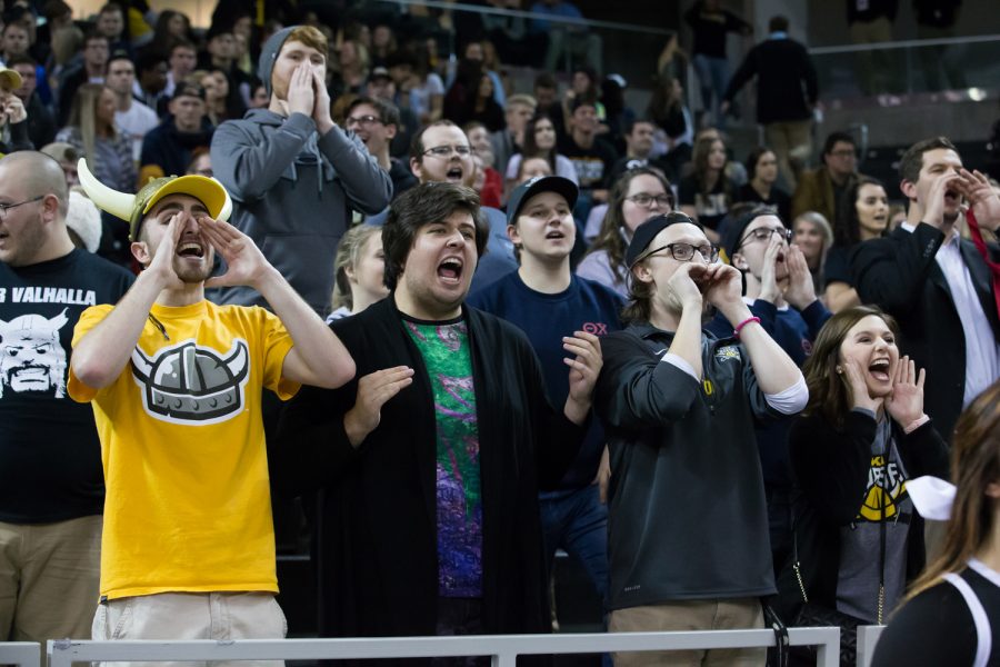 NKU fans cheer on the Norse during the game against Milwaukee.